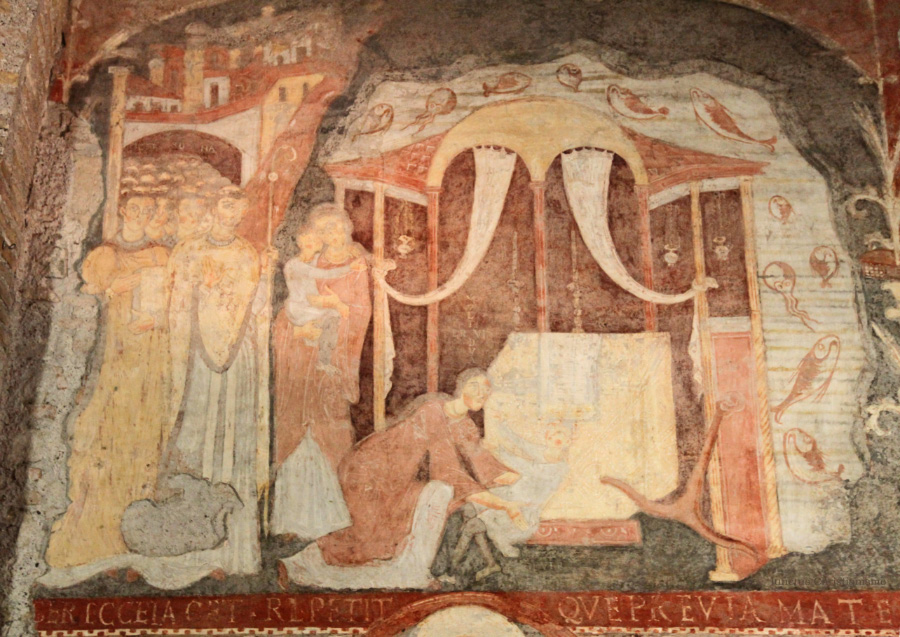 Fresco in the Basilica di San Clemente al Laterano, Roma, the amazing Basilica of Saint Clement in Rome