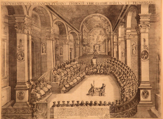 Lithograph depicting the Council of Trent