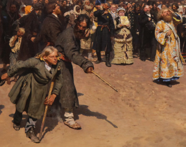 boy in Kursk Procession by Repin