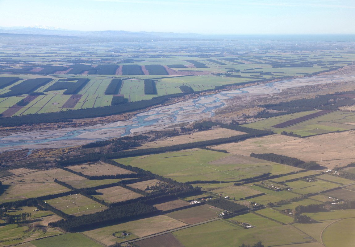 farms from the air over New Zealand's Southern Island on 8 May 2013