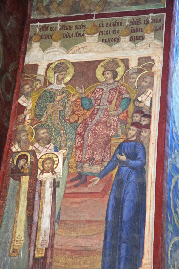 Icon in fresco, written in 17th c., in Успенский Собор