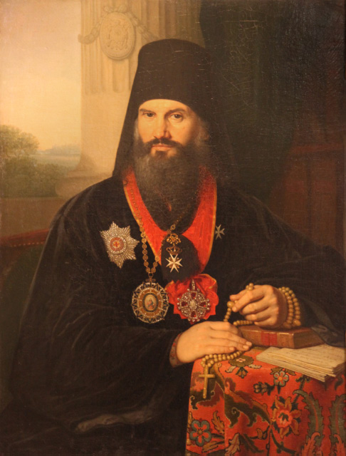 Russian Orthodox Metropolitan Mikhail wearing the Maltese Order