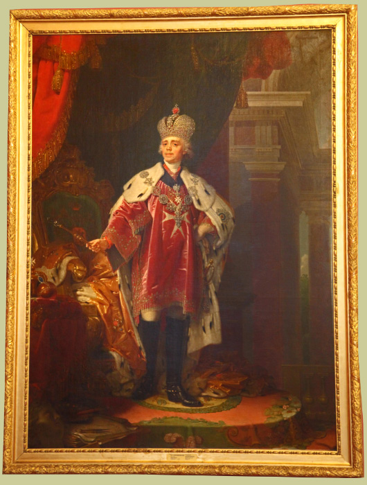 Tsar Pavel as Knight of Malta in Russian Museum in Saint Petersburg