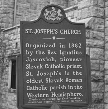 uec_usa_pennsylvania_hazleton_st_joseph_slovak_catholic_church_sign_bw