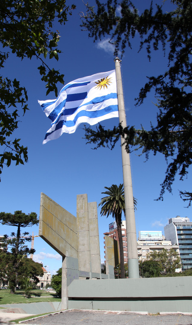 flag of uruguay in montevideo