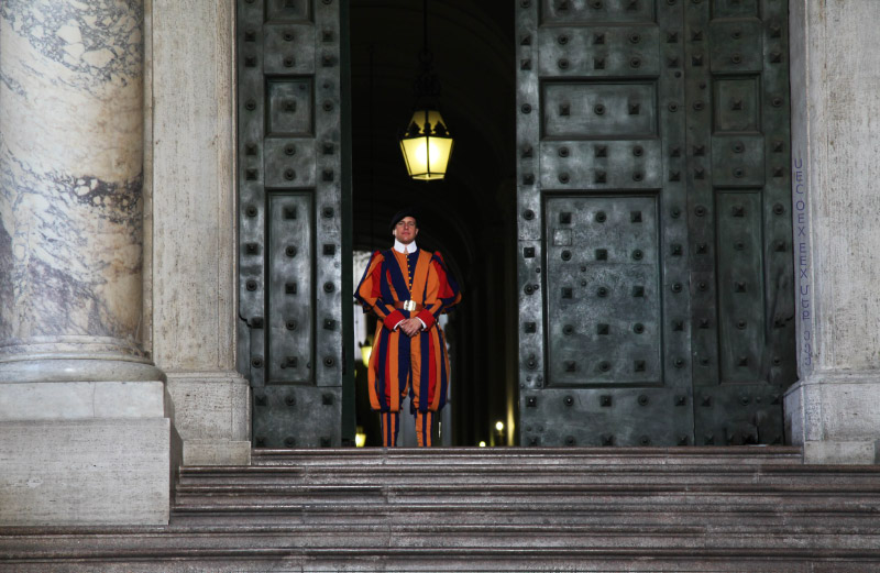 Michaelangelo uniformed Swiss Guard at Saint Peters Basilica